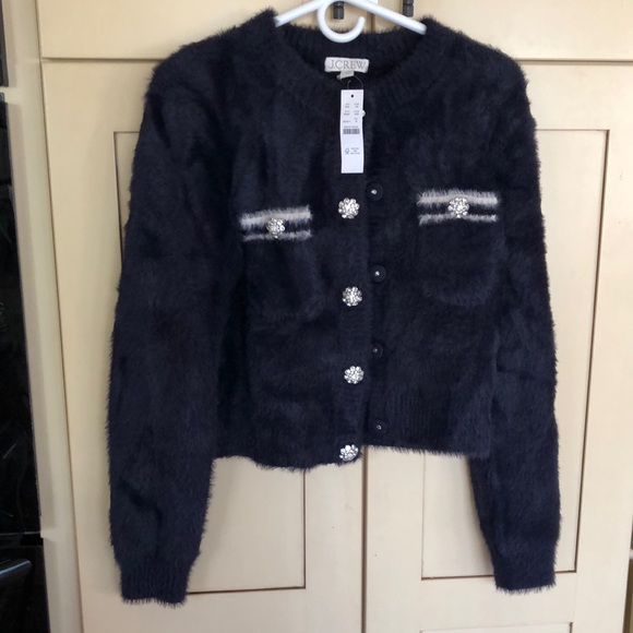 J. Crew Jackets & Blazers - J. Crew Navy Fuzzy Women's Sweater Jacket